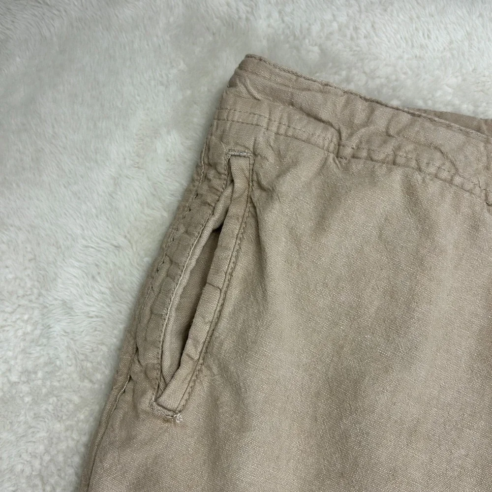 Vintage Guess Jeans Linen Pants Mens 38 Beige Drawstring Flat Front Grunge